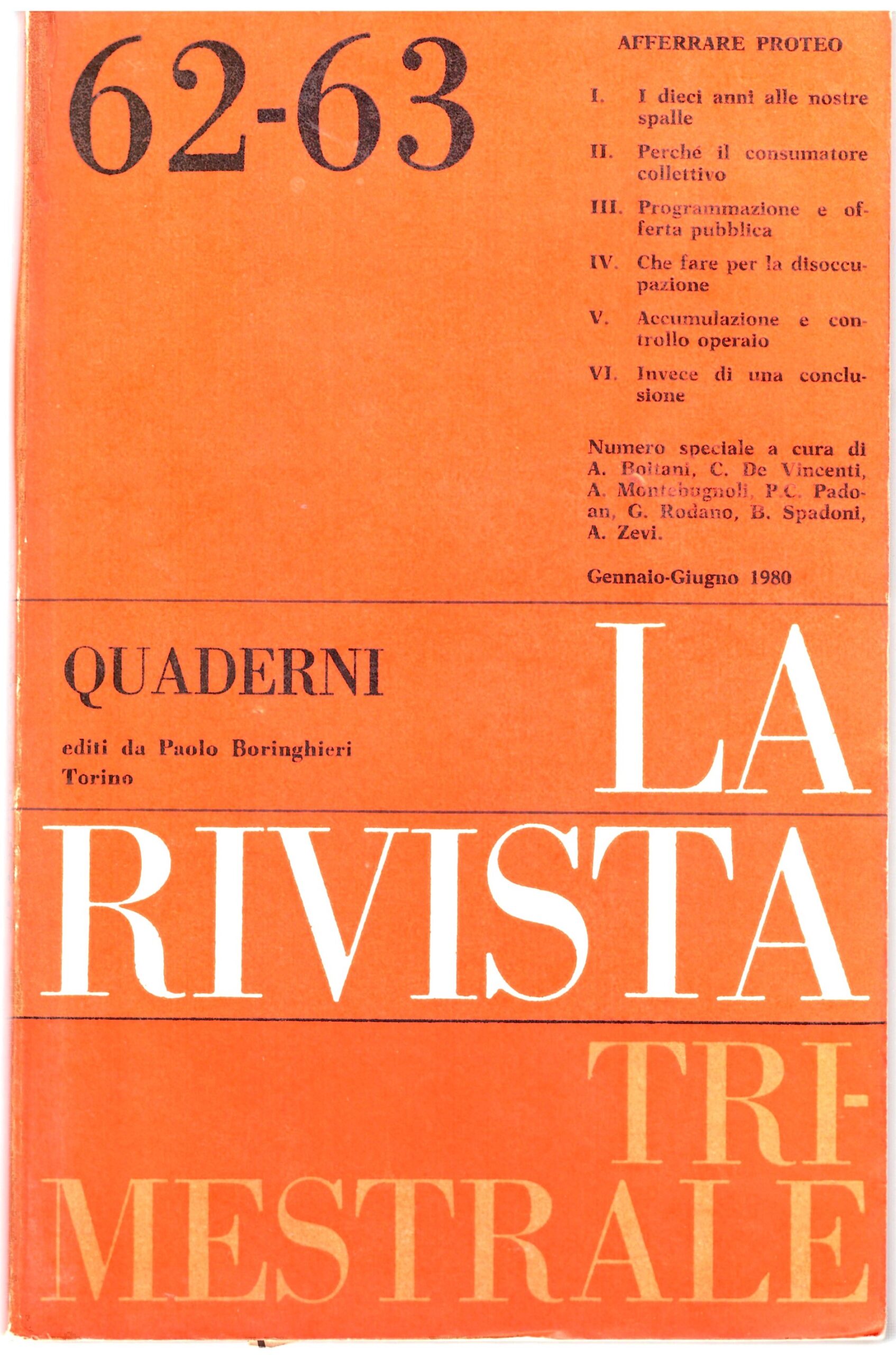 QUADERNI -62/63 La rivista Tri-mestrale.