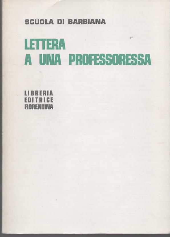 LETTERA A UNA PROFESSORESSA – SCUOLA DI BARBANIA